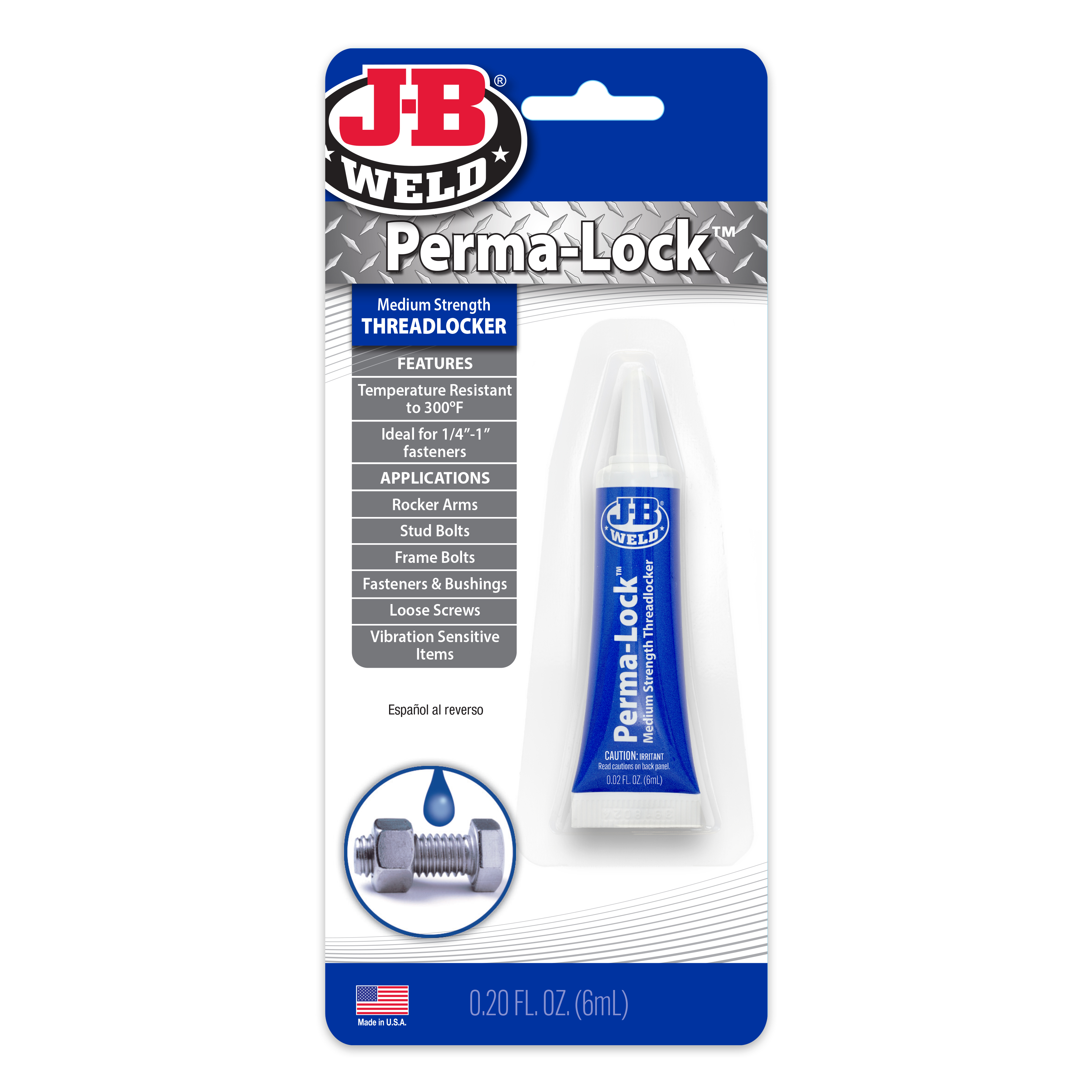 J-B Weld&reg; Perma-Lock&trade; Threadlockers - Medium Strength